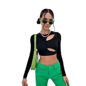 Black Cut-Out Long Sleeve Top